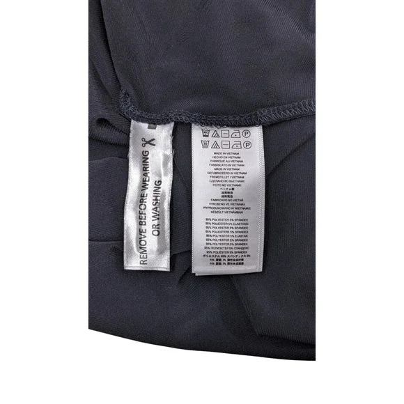 Michael Kors Womens Black Drape Front Top Shirt Gold Logo Accent Size L - Picture 6 of 6